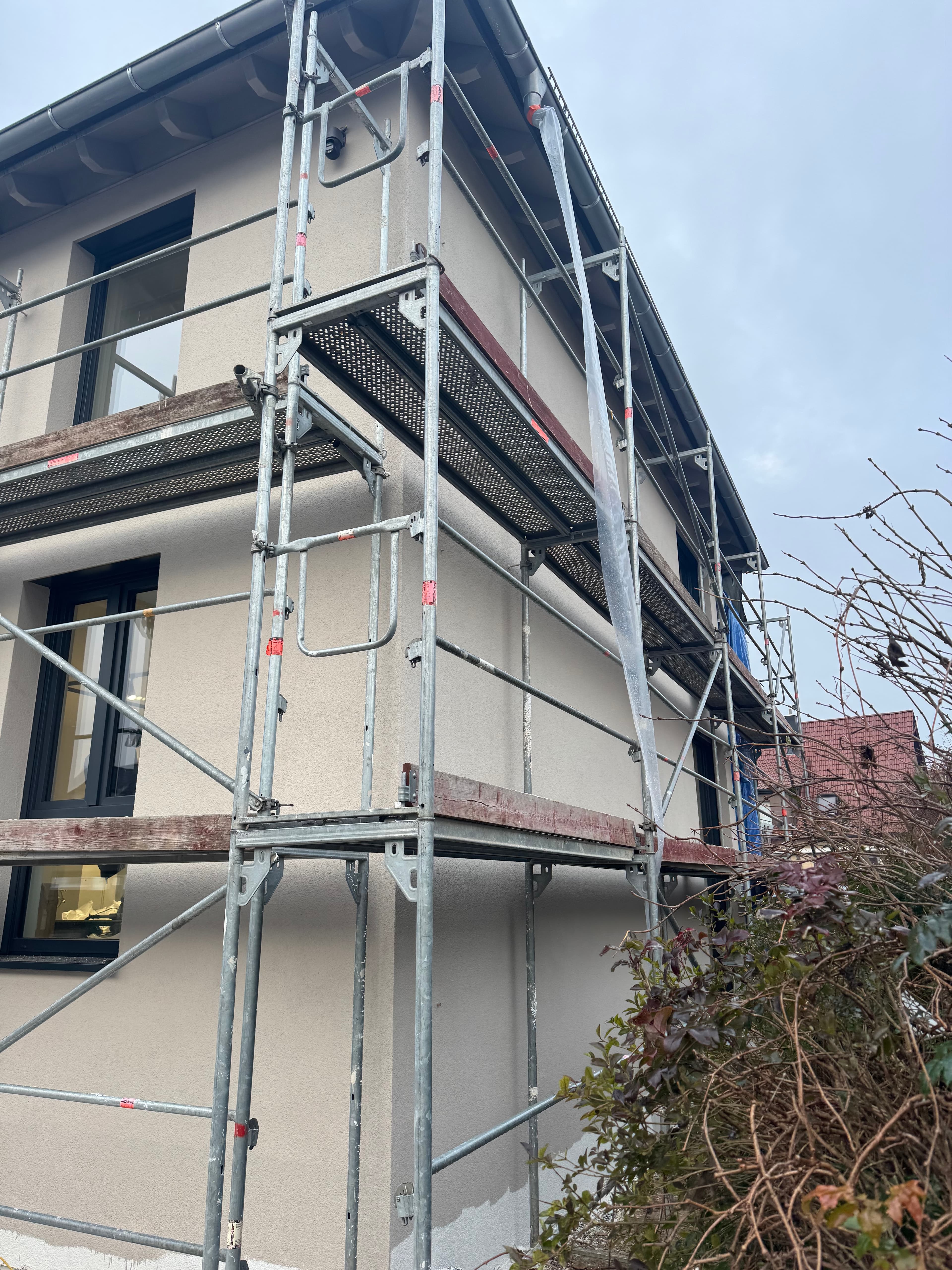 Verputzte, gedämmte Fassade